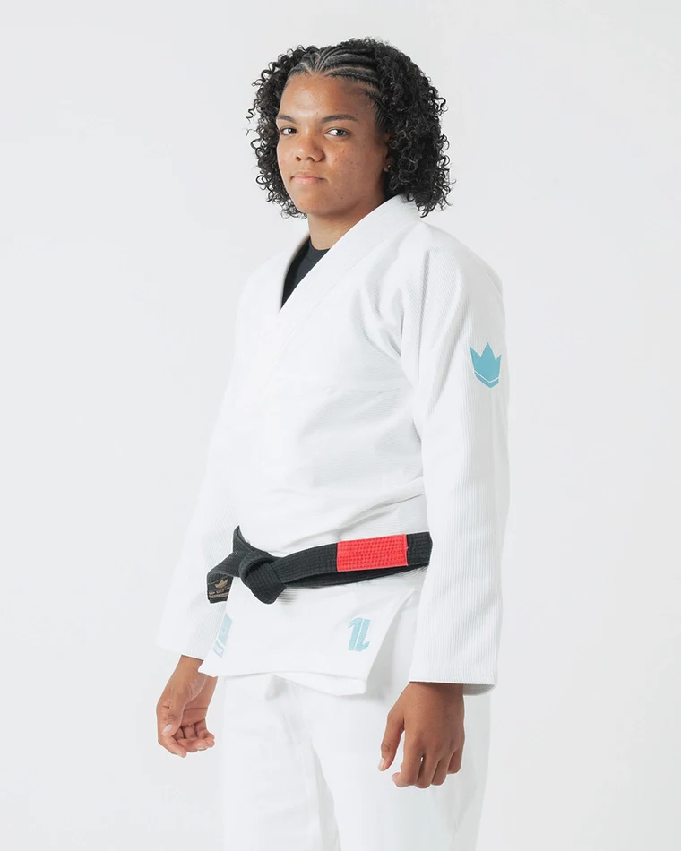 The ONE Womens Jiu Jitsu Gi - White/Sky Blue - Image 2