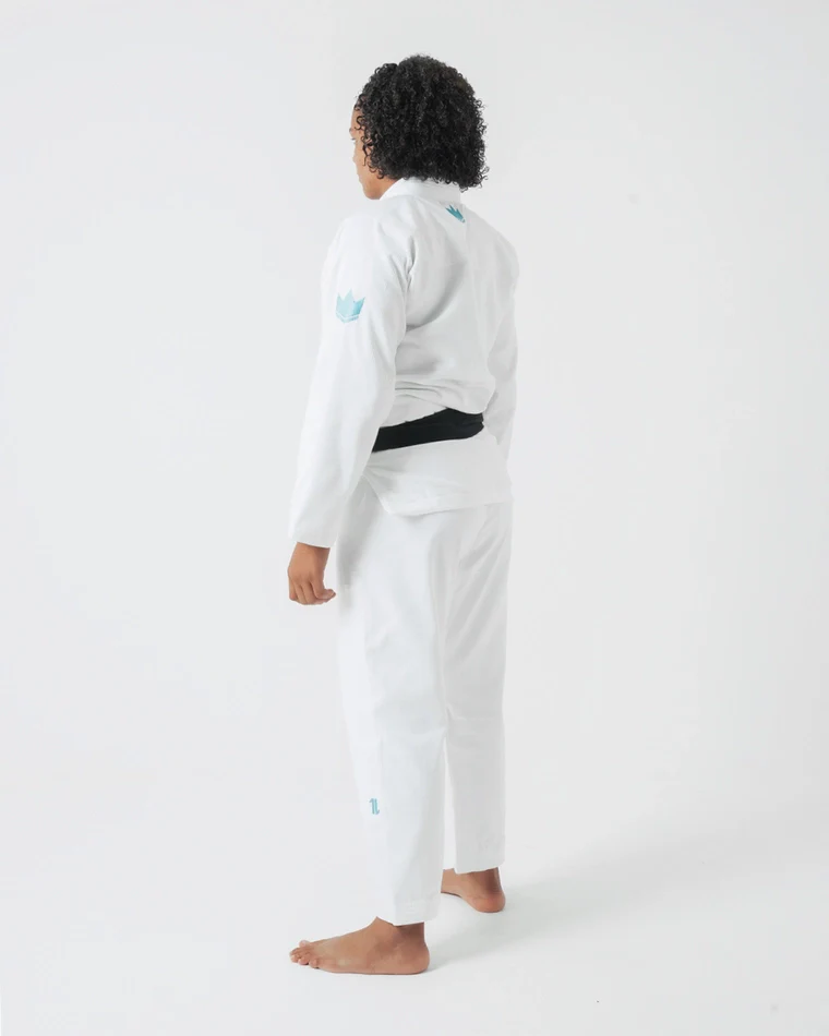 The ONE Womens Jiu Jitsu Gi - White/Sky Blue - Image 5